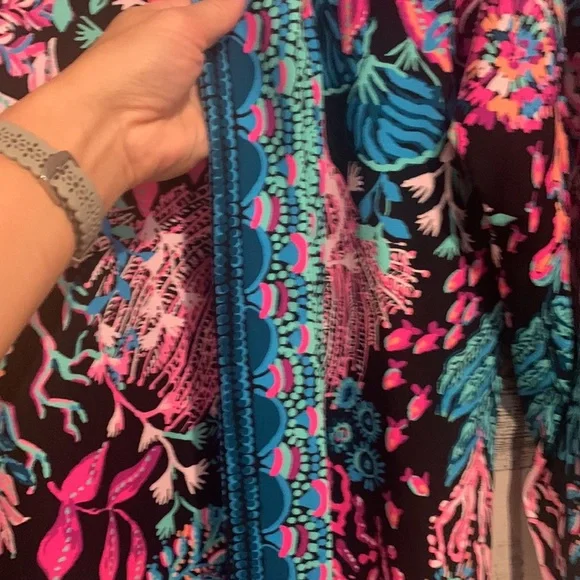 ❌SOLD❌🎉Host pick! Lilly Pulitzer Shae Dress NWT Onyx Twilight Coral Engineered - Picture 4 of 9